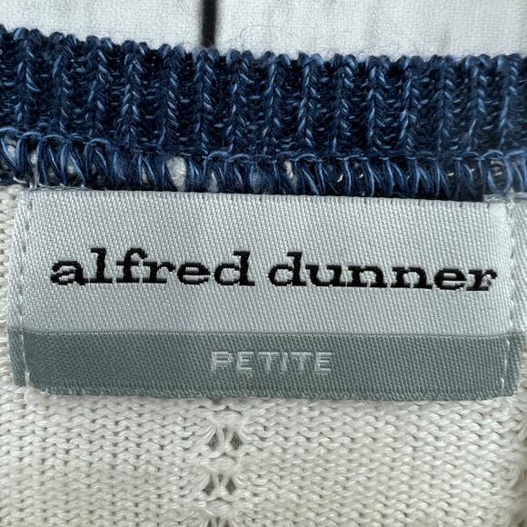 Alfred Dunner PETITE SMALL American VINTAGE Striped Knit Sweater white blue - Picture 7 of 9